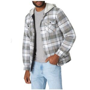 Wrangler Relaxed Fit Quilted Lined Long Sleeve Flannel Shirt Jacket Rugged Sz M